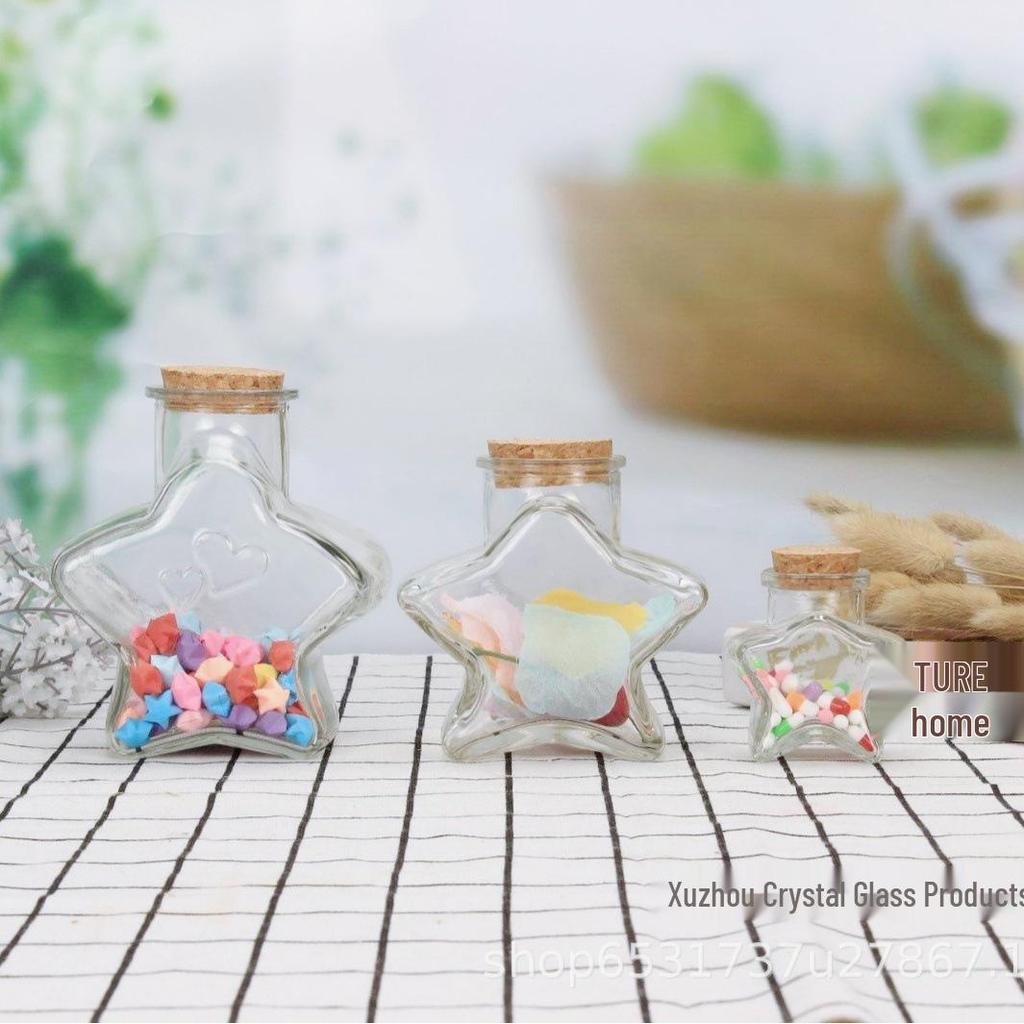 Five-Pointed Star DIY Wishing Bottle - Decorative Glass Message Jar