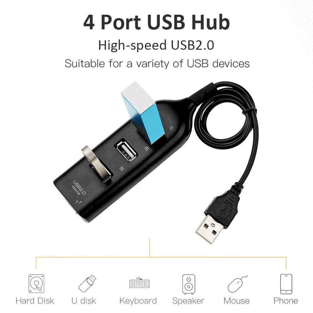 4-портовый USB 5 Мбит/с 1.1 высокоскоростной мини-концентратор с рисунком 2.0 адаптер расширитель компьютерный разветвитель
