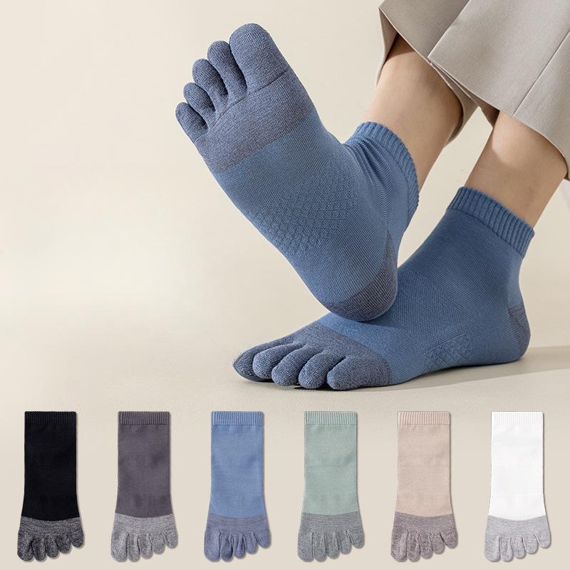 Пятипалые носки, Мужские короткие носки, Бесшовные, Дезодорирующие, Влагоотводящие, Носки с раздельными пальцами, Спортивные носки-лодочки с пальцем и большим пальцем