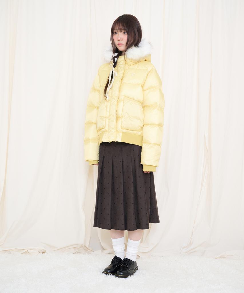 VIDEO JOCKEY Light Shell Fur Padded Jacket [Butter]