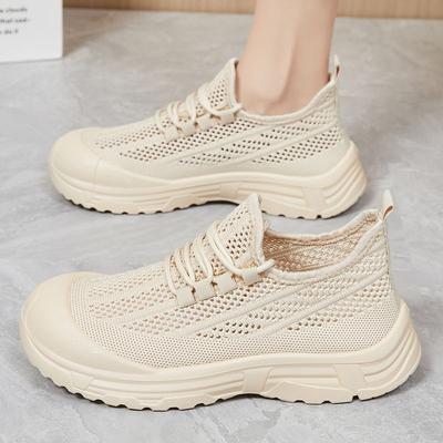 Женская летняя обувь Новая дышащая повседневная сетчатая обувь, не утомляющая ноги, на толстой подошве, с закрытым носком, обувь для мамы, женская