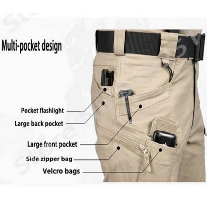 Men's Spring Summer Autumn Plus Size Tactical Pants Outdoor Multi-Pocket Wear Resistant Casual Training Pants