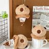 Capybara Plush Keychain Ice Cream Cone Cartoon Soft Creative Bag Pendant Desk Decor Doll Gift Stuffed Animal Accessories