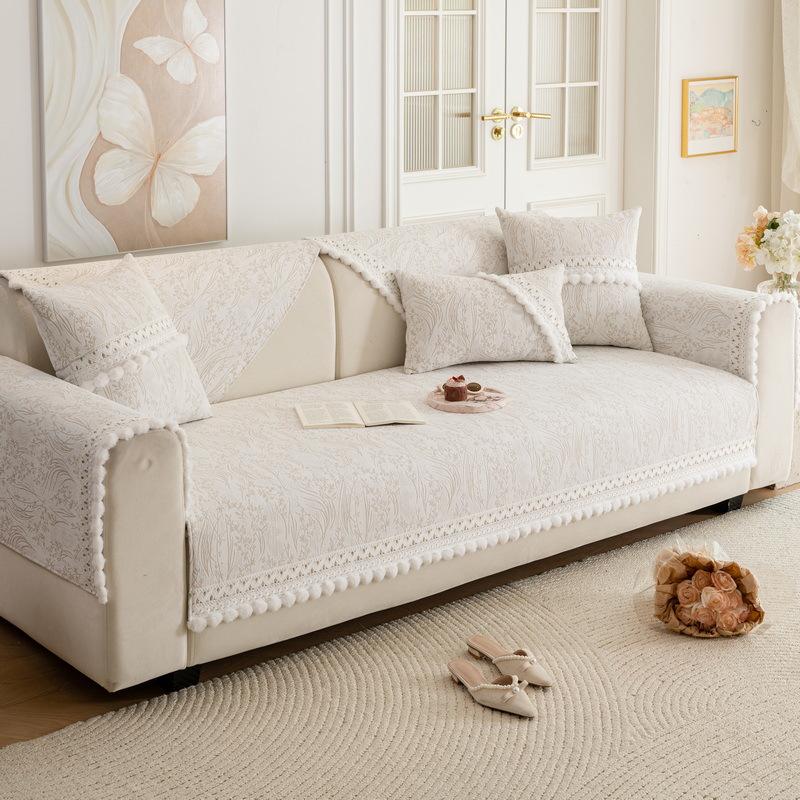 Light French Sofa Cushion Universal In All Seasons New Non-Slip Seat Cushion Straight Row Leather Sofa Special Cover Cover Cloth Towel