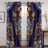 3D Цветочный Тотем Золотисто-Синий Человеческая Голова Шторы Гостиная Спальня Кухня Балкон Окно Декоративные Шторы 2 Панели
