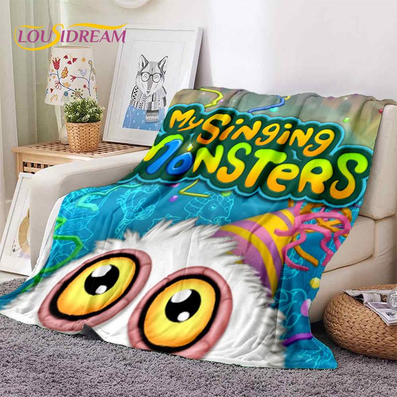 Игровые мультяшные мягкие одеяла My Singing Monsters, Теплое плед-покрывало, Удобное одеяло для пикника, кровати, дивана, дома, спальни, ребенка