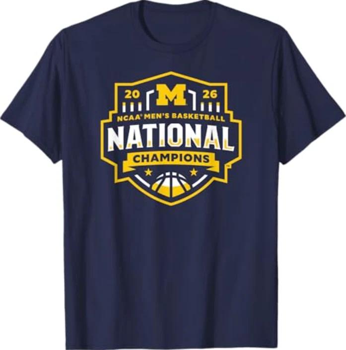 Michigan Wolverines National Champs 2026 Basketball Icon T- Shirt