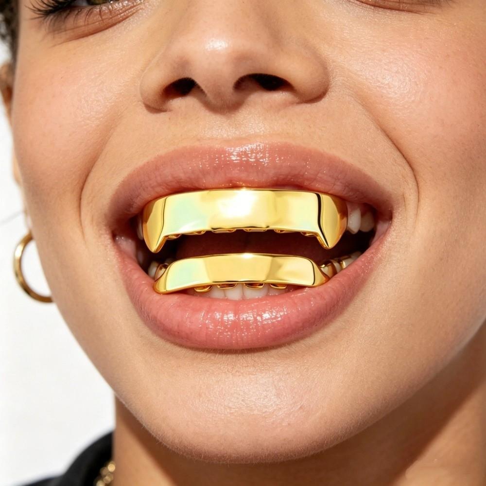 Realistic Look Teeth Grillz Glossy Teeth Caps Jewelry Grillz Set Street