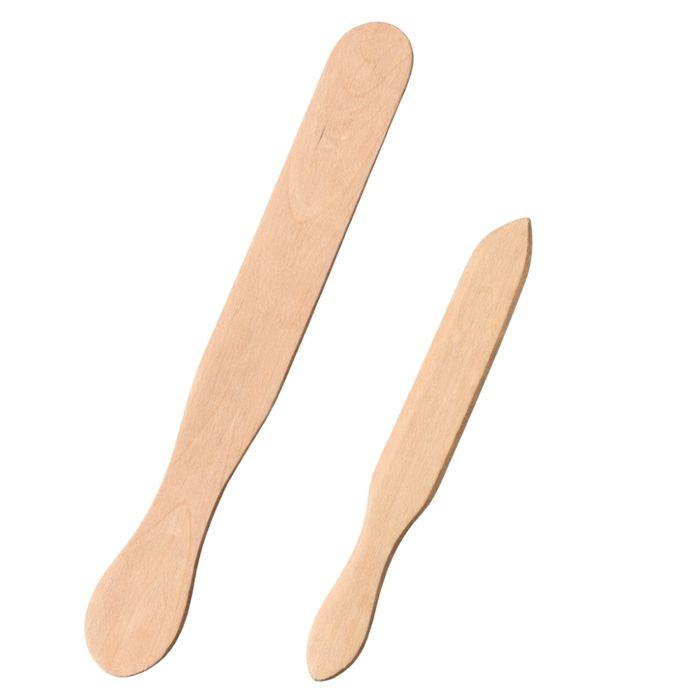Spatules de cuisine - BON APPÉTIT - Set de 2 - 29 cm & 38 cm - Bois naturel - Anti-rayure