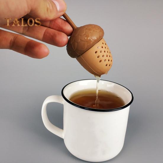 Ситечко для чая с ручкой, тонкая сетка, силиконовая резина, заварочный чайник для чая, мини-чайник в форме сосновой шишки, многоразовый фильтр для заваривания чая