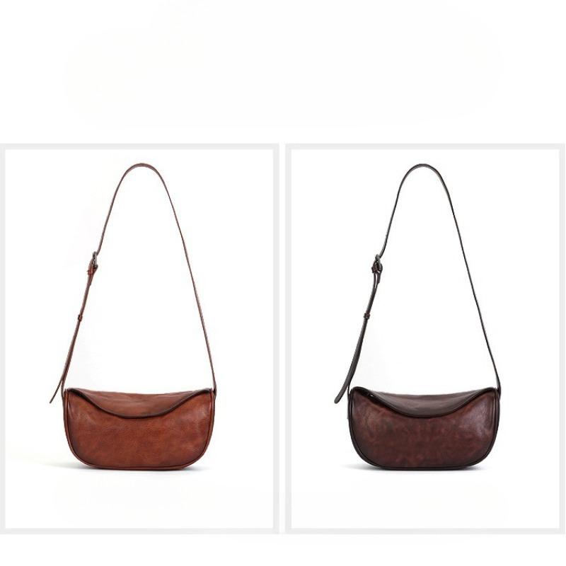 Уличная винтажная сумка-пельмень из натуральной кожи, ручная работа, однотонная одноплечевая сумка из коровьей кожи, большая вместимость, сумка через плечо для женщин