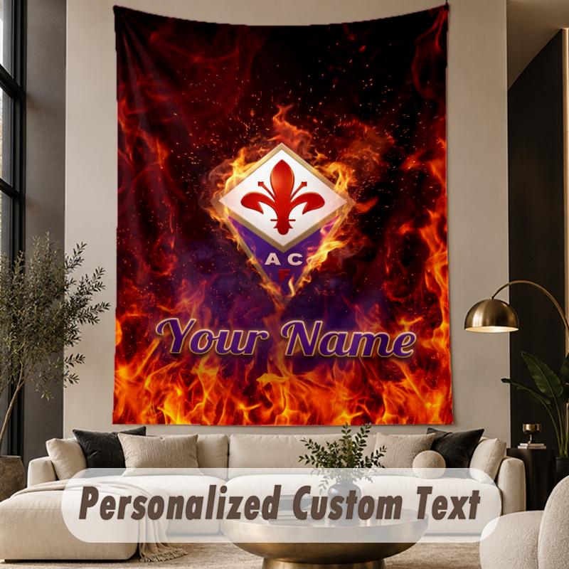 Custom Text Tapestry Fiorentina FC Print Wall Tapestry Indoor Living Room Wall Decor