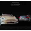 1/24 Tesla Model Y с зарядным устройством, литая игрушечная модель автомобиля со звуком и светом, детский коллекционный подарок
