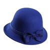 Top Hat Female Autumn and Winter Hipster Retro Wool Dome Bow Celebrity Fashion Outdoor Thermos Hat