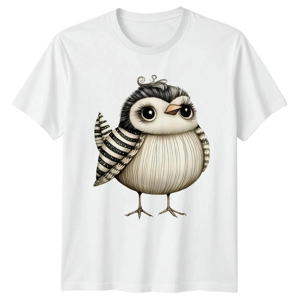 Whimsical Bird Illustration Animals Birds Mens Womens Graphic Tee Unisex T Shirt