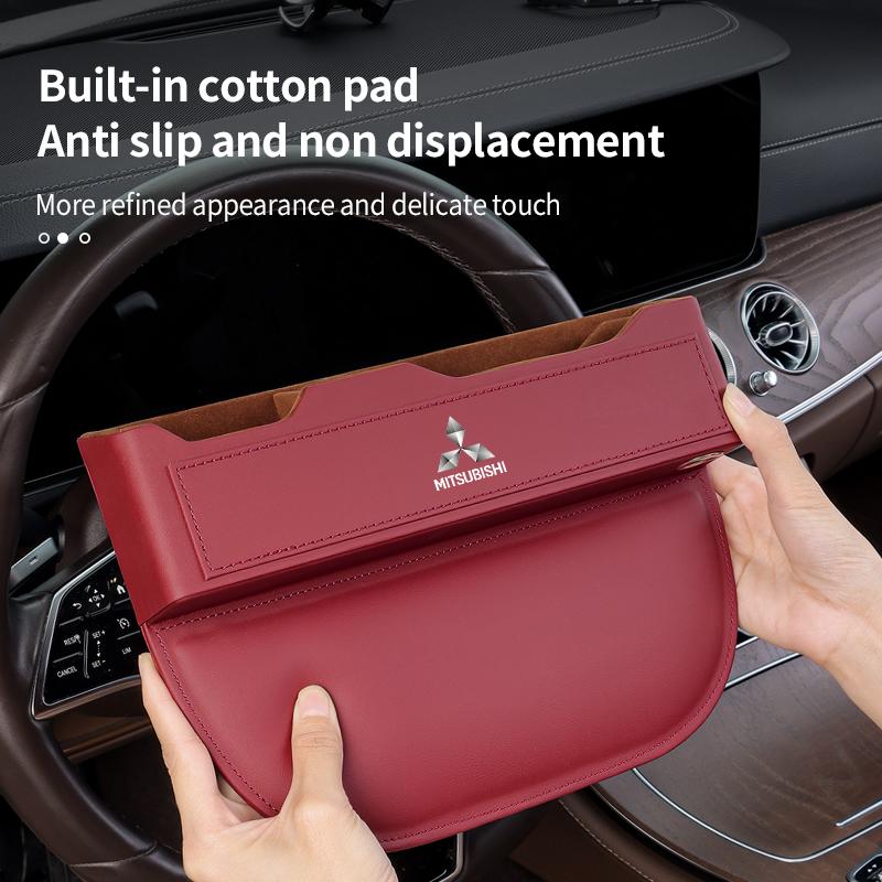 Car Seat Gap Organizer Seat Crevice Slot Storage Box For Mitsubishi Outlander Pajero Lancer Evolution X Ralliart Asx L200 Triton TX1
