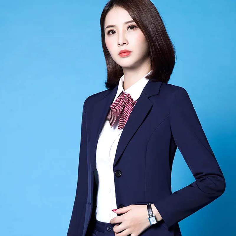 2Pcs Blazer Suit Female Temperament Professional Wear Jacket Ladies Formal Hotel Work Clothes Spring and Autumn OL Interview Suit