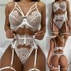 Сексуальное нижнее белье Сексуальное женское кружевное нижнее белье с подвязками из трех частей