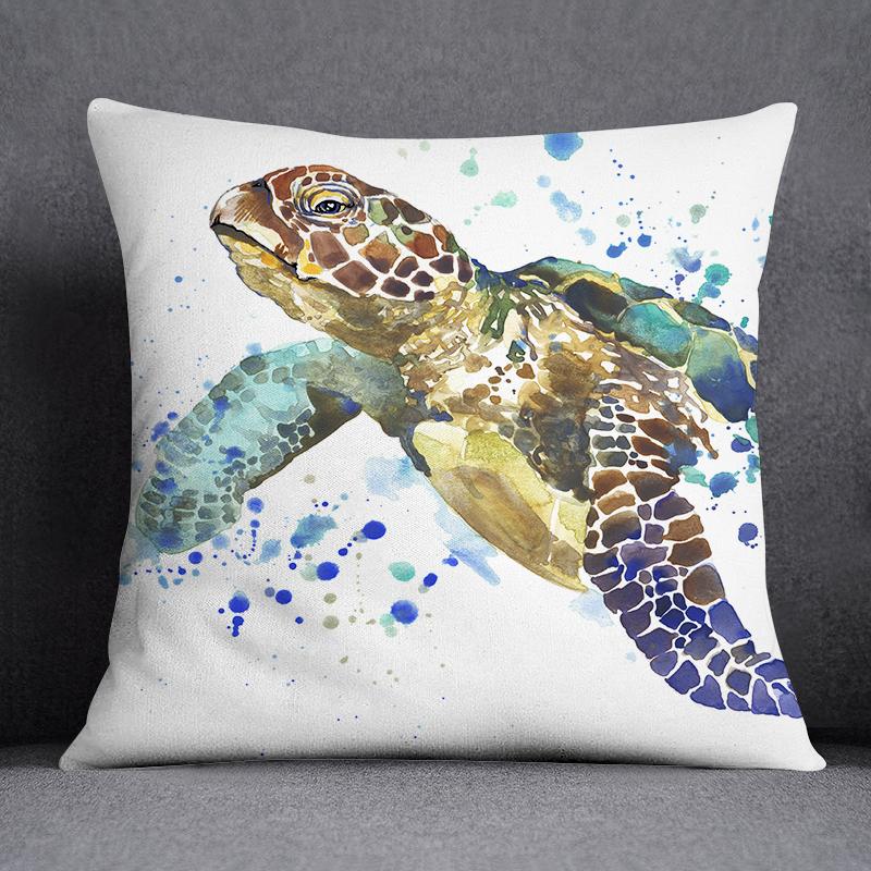 Наволочка с изображением морского животного и русалки, украшение для дома, квадратная наволочка, украшение для дома и офиса, наволочка
