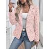 Women S Casual Short Blazer Retro Lily Jacquard Slim Fit