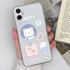 Для Samsung A07 A71 A53 A17 A37 A54 M36 F36 F56 Чехол для телефона Милый мальчик Девочка Этикетка Узор Прозрачный ТПУ Силикон Модный Чехол Для Samsung Бампер