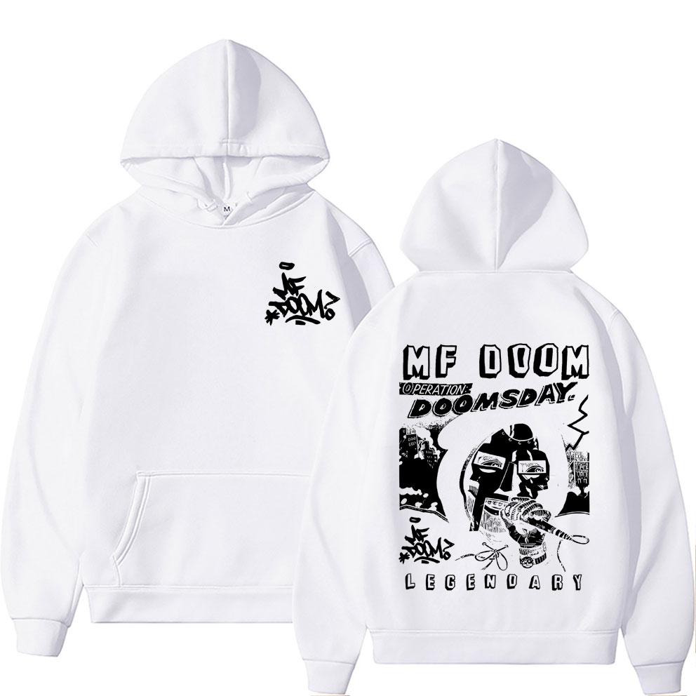 Худи с легендарным графическим принтом рэпера Mf Doom Doomsday Мужские Женские Повседневная Флисовая Хлопковая Толстовка Мужская Хип-Хоп Мода Худи