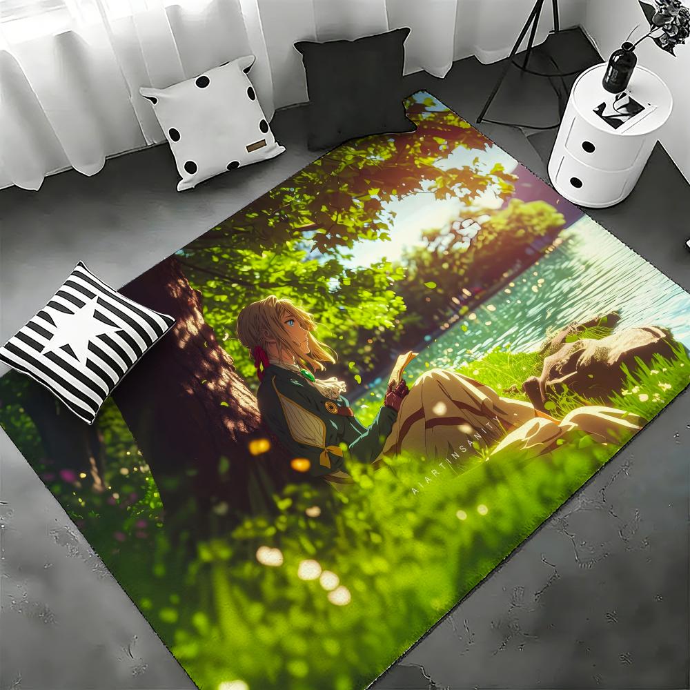 Аниме V-Violet E-Evergarden Напольный коврик Спальня Гостиная Фланелевый Коврик для двери Нескользящий Домашний декор