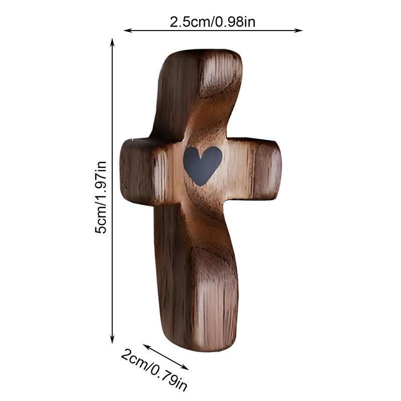 Mini Olive Wood Pocket Crossed Pocket Stress Relief Spiritual Companion My Heart Encouragement Gift Wooden Crossed Across