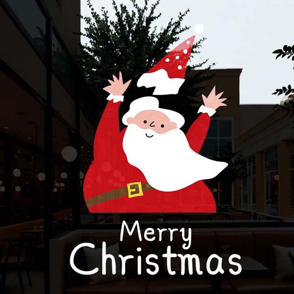 Красочные наклейки Санта-Клауса Противоударные Наклейки на стекло для рождественской елки Электростатическая пленка Прозрачные Портативные ПВХ Фестивальные наклейки