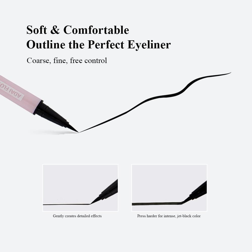 Водостойкая подводка для глаз. Не размазывается, не оставляет следов, цвет длительный. Светло-розовая подводка для глаз. Черный.