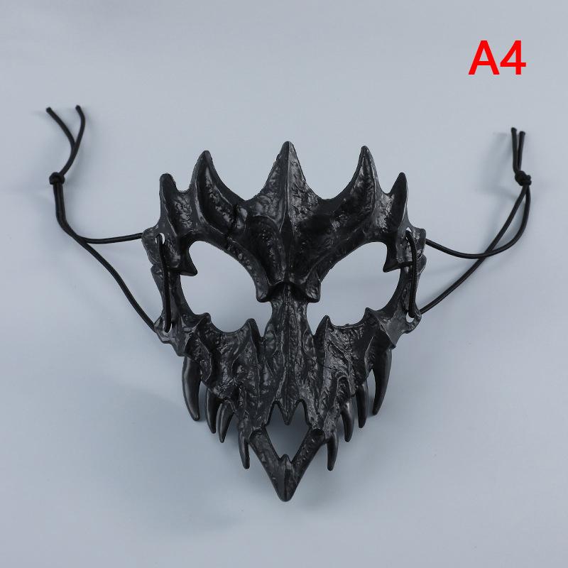Маска черепа для вечеринки с длинными зубами, скелетом демона, полумаска для лица, волк, дракон, тигр, маска Houjuu Nue, реквизит для костюма на Хэллоуин