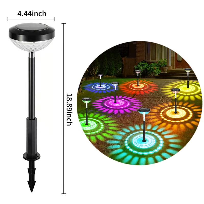 Garden Outdoor Solar LED Lights RGB Multi-Color Lighting Solar Path Lawn Light Christmas Garden Decorative Landscape Shine Lamps