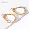 3 Sizes 18K Gold Plated Brass Clear Crystal Droplet Charms Pendants For Earring Findings,DIY Jewelry Making Supplies