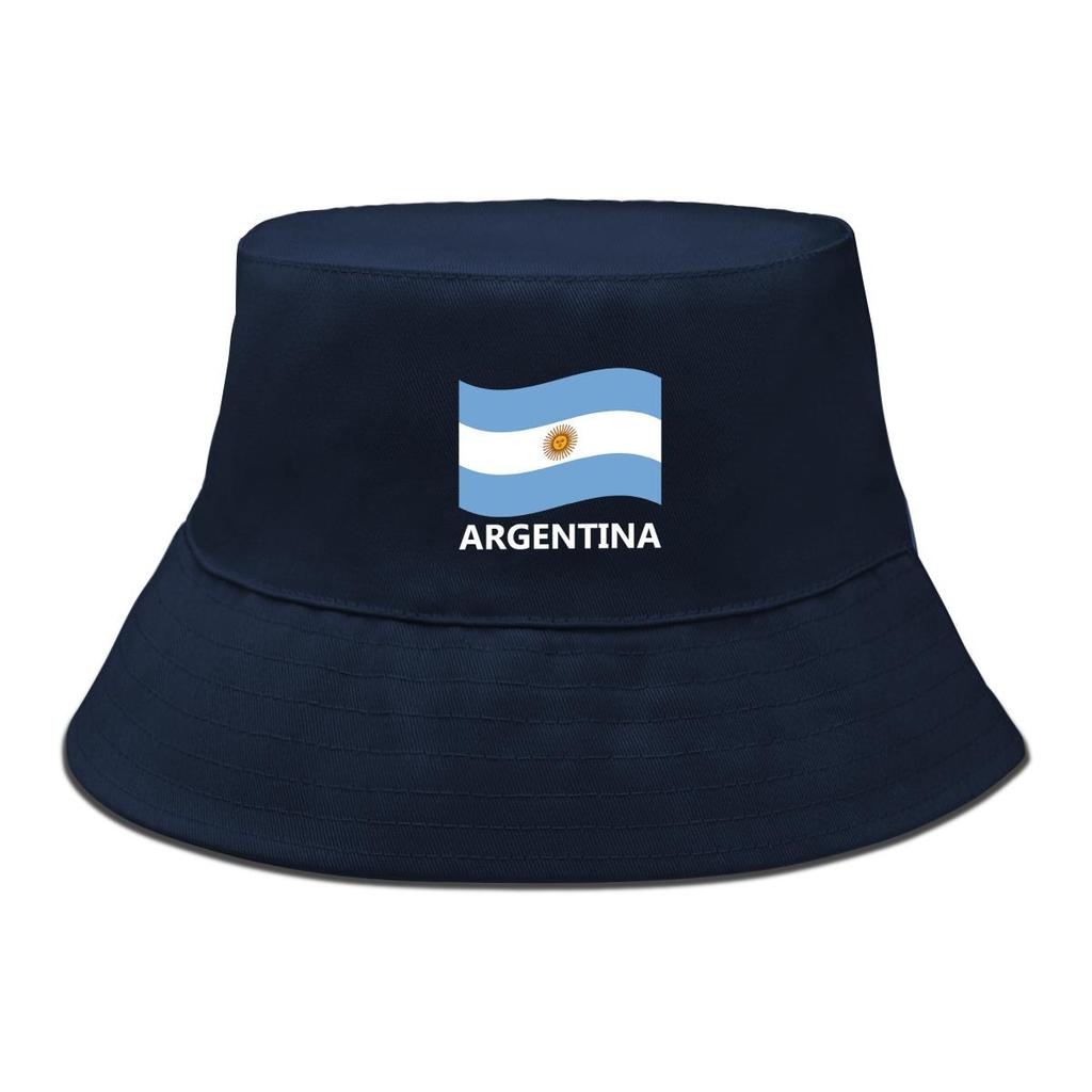 Bucket Hat With Flag of Argentina Print , Patriotic Men's Hat Casual Unisex Candy Color Basin Hat