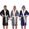 Men's Winter Plush Lengthened Shawl Bathrobe Home Clothes Long Sleeved Robe Coat