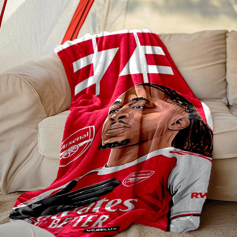 1pc Football Club Blanket, Home Printed Throw Blanket - Soft Blanket Gift for Family, Washable Sofa Bed Blanket