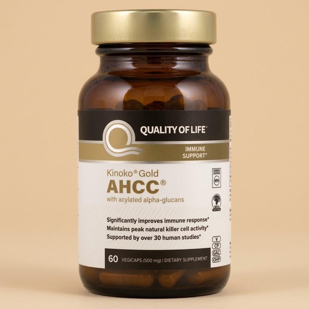 Kinoko Gold AHCC® 500 мг - Усовершенствованная поддержка иммунной системы и NK-клеток с ацилированными альфа-глюканами