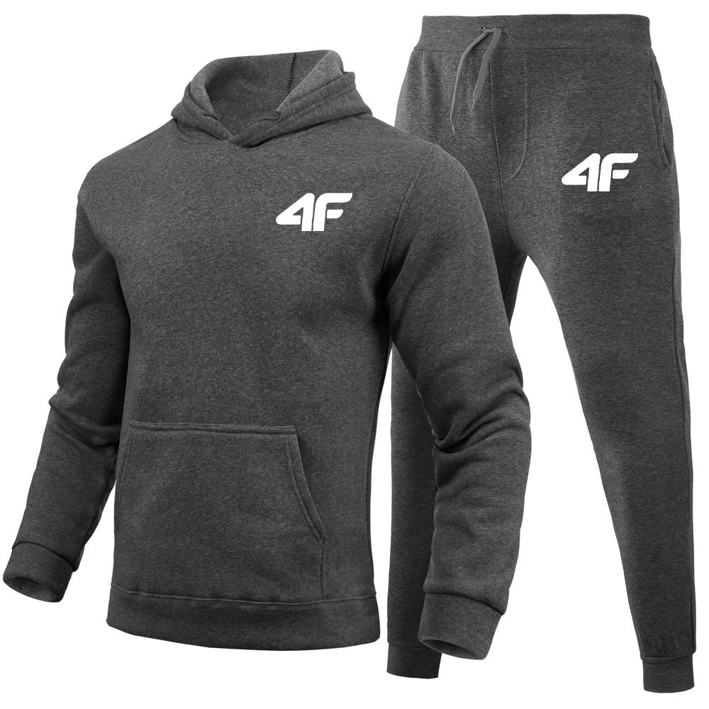 Comfortable Men's High Quality Sportswear Hoodie + Pants Suit Casual Sweatshirt Set