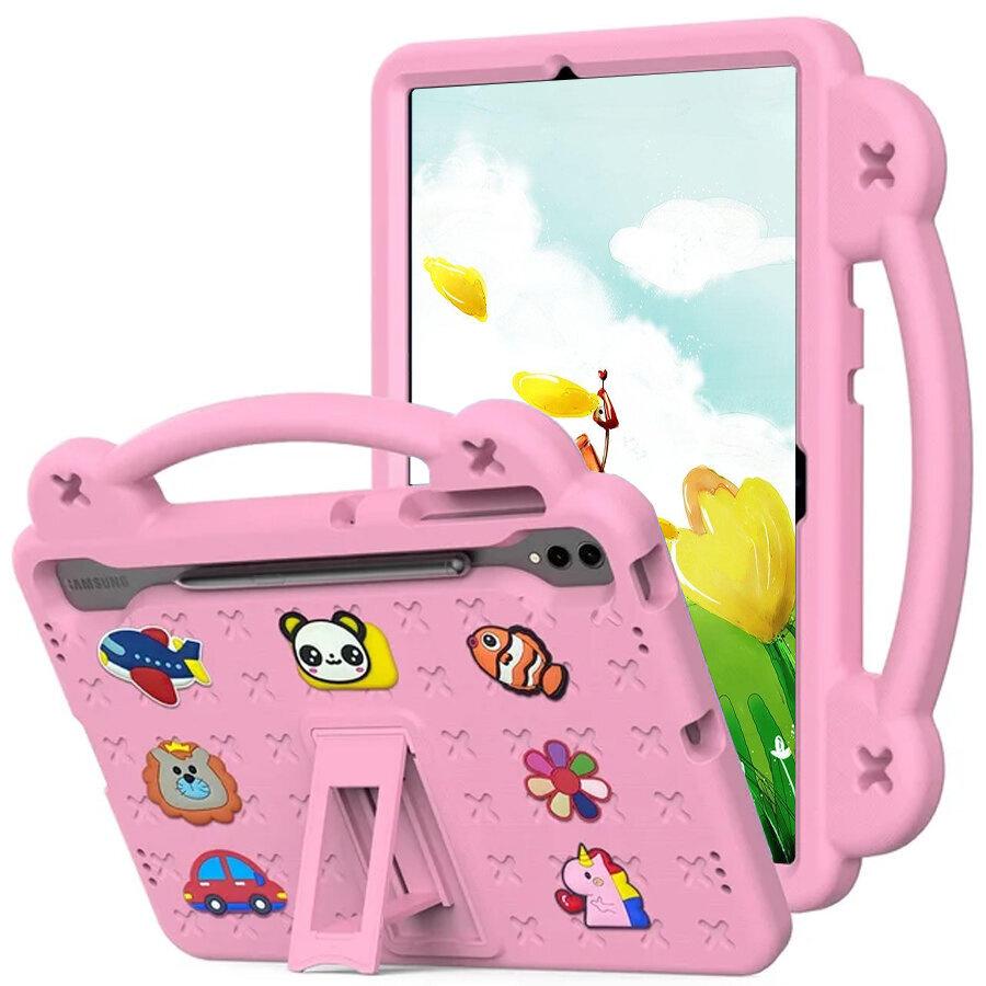 Case for Samsung Galaxy Tab S9 FE+ Plus, Cute Patterns, with stand, Pink