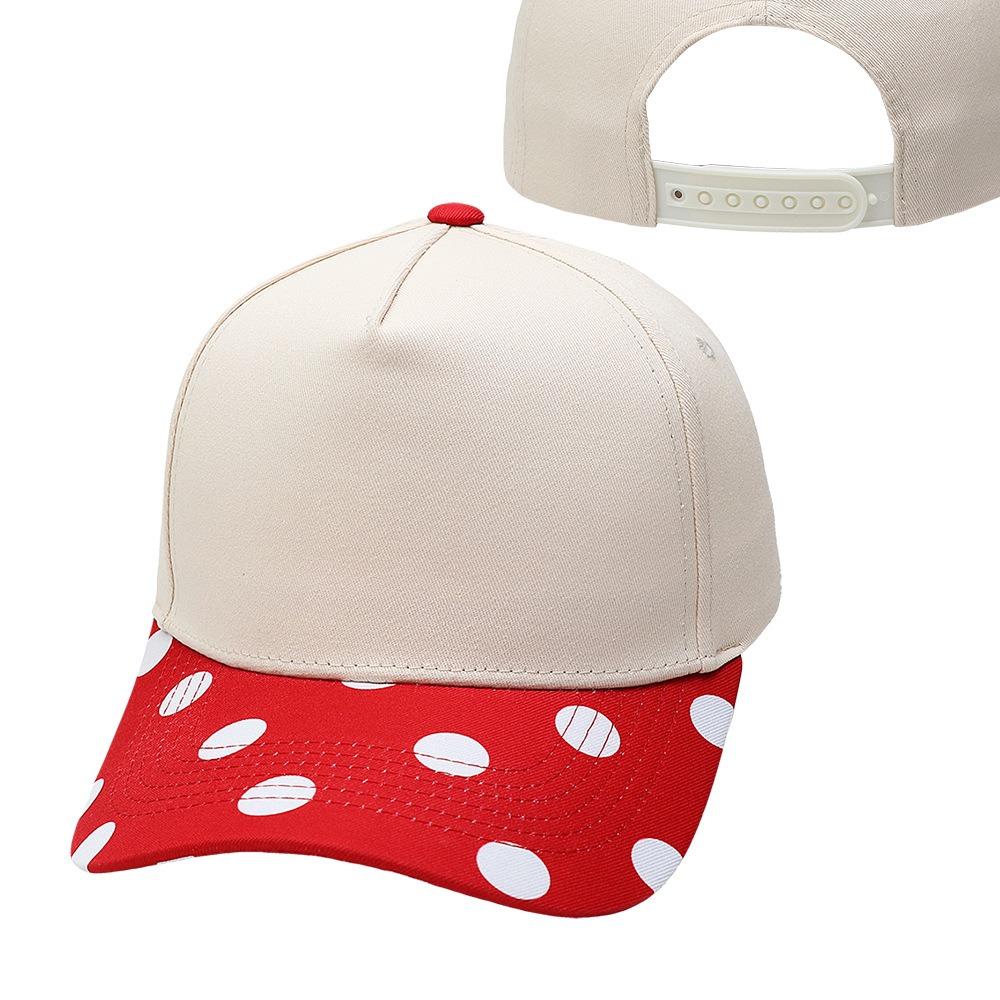 Cotton Polka Dot Baseball Cap Creative Printed Peaked Cap Casual Sun Hat Summer
