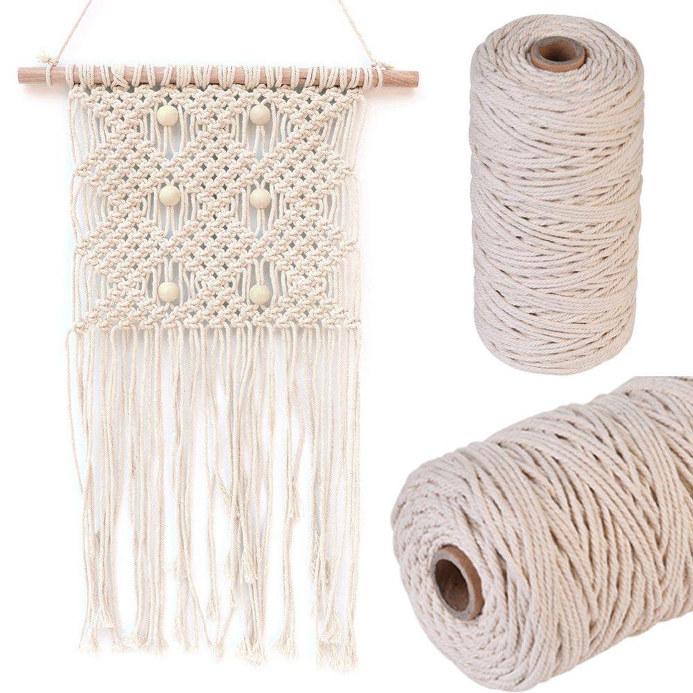 100m Handmade Gift Packing Home Decor Sewing Cords 100% Natural Beige Cotton Twine String DIY Rope