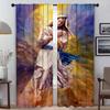 Home Interior Curtains 2 Pieces Christian Virgin Mary Curtains for Bedroom Shades Halloween Decoration Living Room Curtain Child