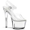 2025 Summer Women's 17cm Crystal Stiletto High Heels - Transparent Night-Out Water Table Sandals, Elegant Party/Prom Dress Shoes