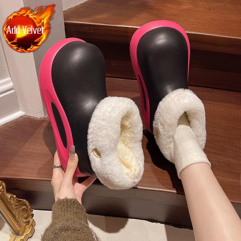 Cute Round Toe Platform Color Blocking Ladies Shoes Sale Designer Luxury Winter 2025 Novelty Fashion Plush Women's Snow Boots