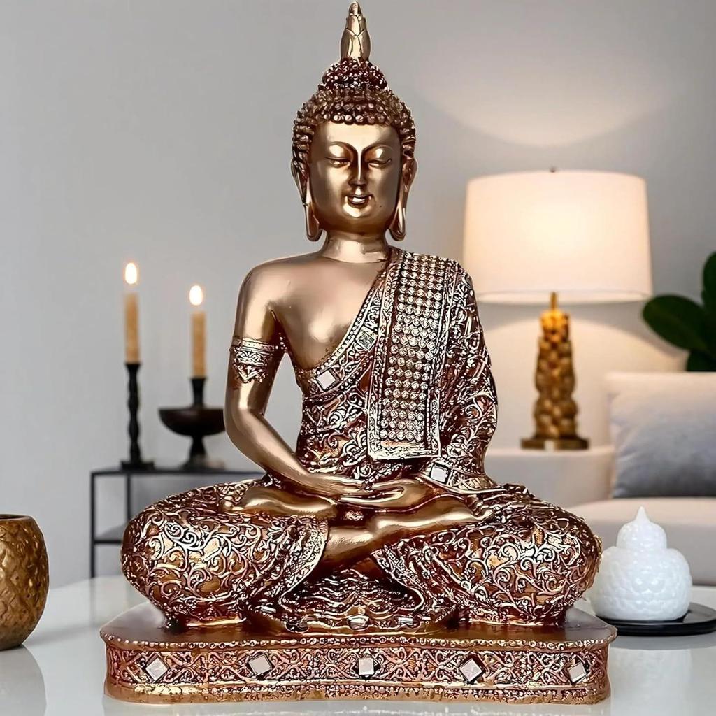 Meditating Sitting Buddha Statue showpiece Idol Home Decor Items for Living Room and Gifts