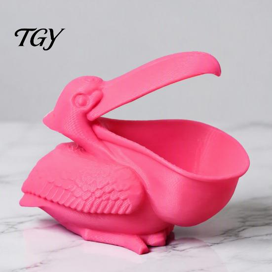 Office Stationery Holder Pelican Desktop Storage Organizer, Decorative Animal Figurine Container, Eco-friendly Unique Gift for Bird Lovers PLA Statue