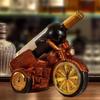 Wine Bottle Holder Motorcycle Figurine Decorative Creative with Clock and Thermometer for Bar Dining