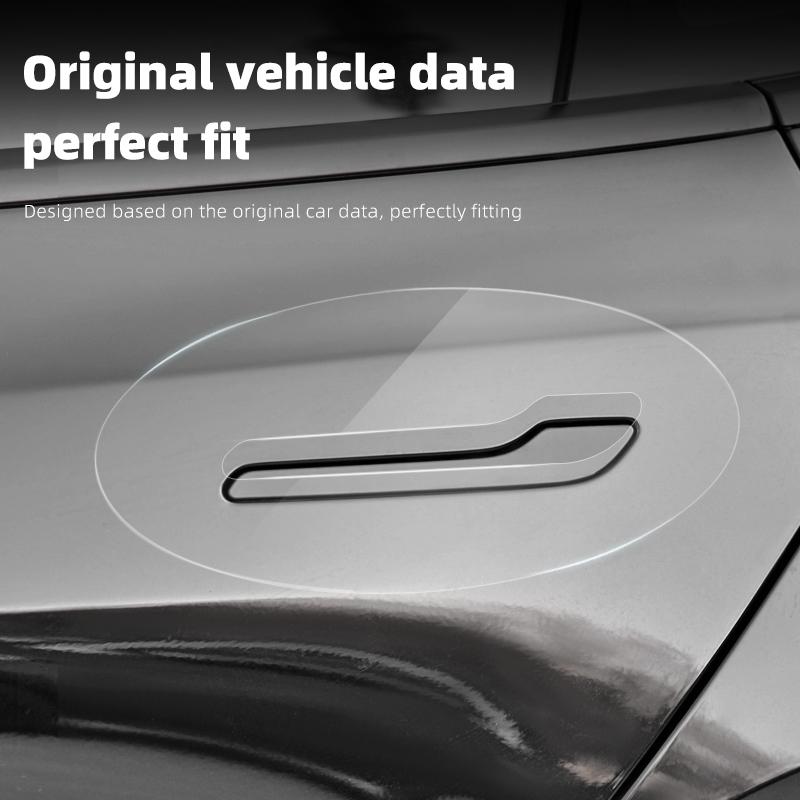 Для Tesla Model YL Model 3 Model Y 2020-2026 Защитная пленка на углубление ручки двери, Пленка на ручку двери автомобиля, Защитная пленка для краски автомобиля из ТПУ.
