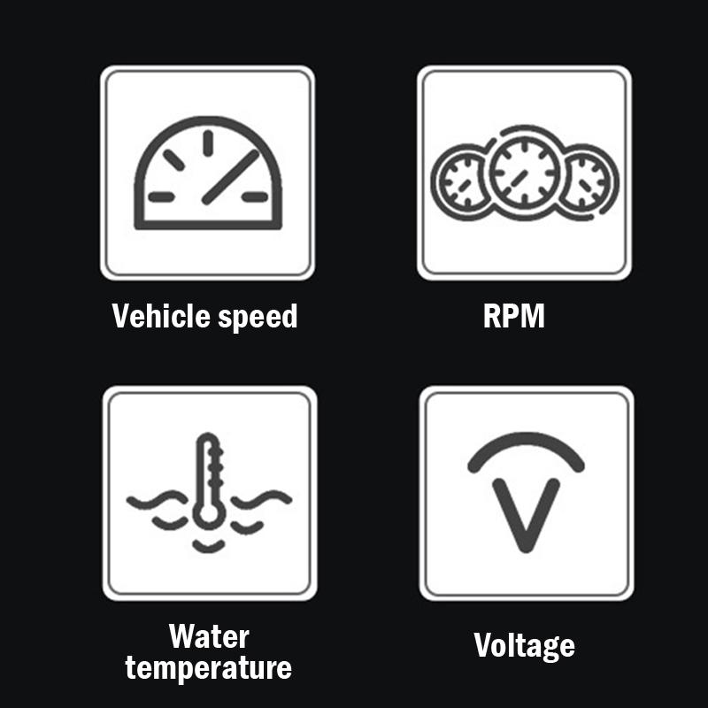 Скорость автомобиля Hud спидометр Head Up Display Температура воды Напряжение питания Проектор лобового стекла для грузовых автомобилей Obd2 Ii