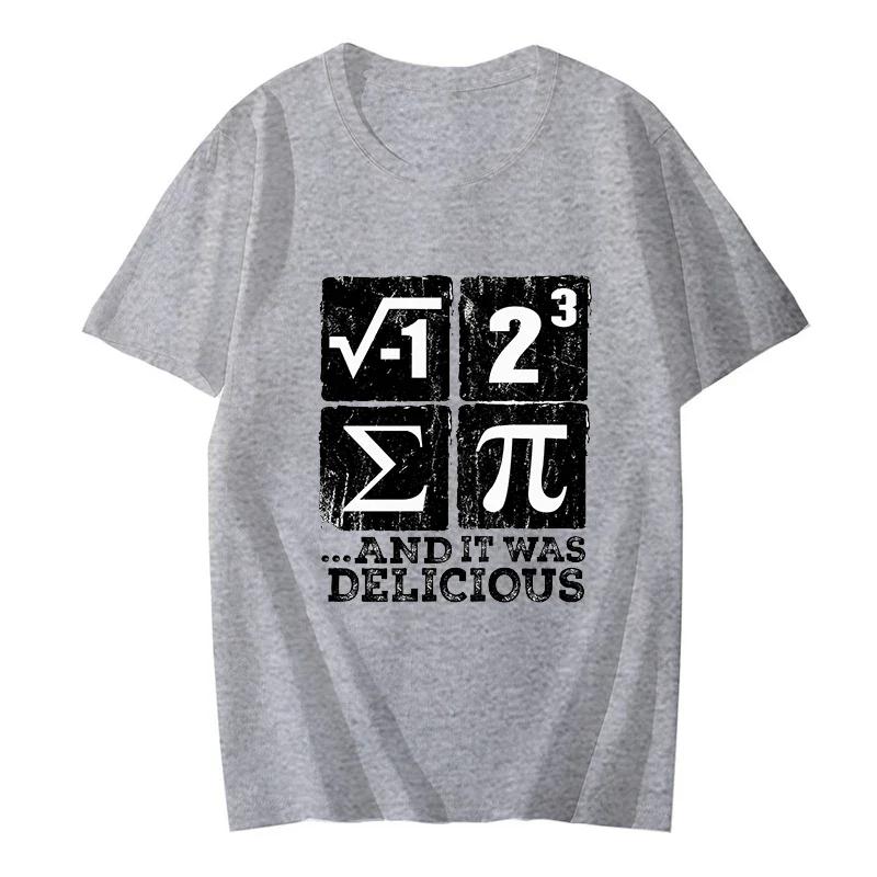 Men T-shirts Summer I Ate Some Pi Design Tshirt Funny I Ate Some Pie Math Nerd Humor Classic Retro Short Sleeve Top Tee Clothing